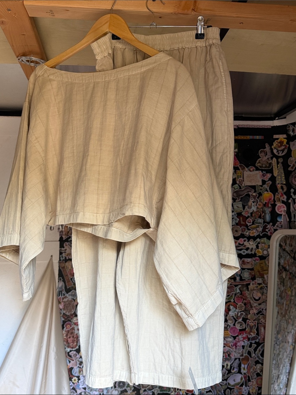 Free People Cream Wide-Leg Jumpsuit Set